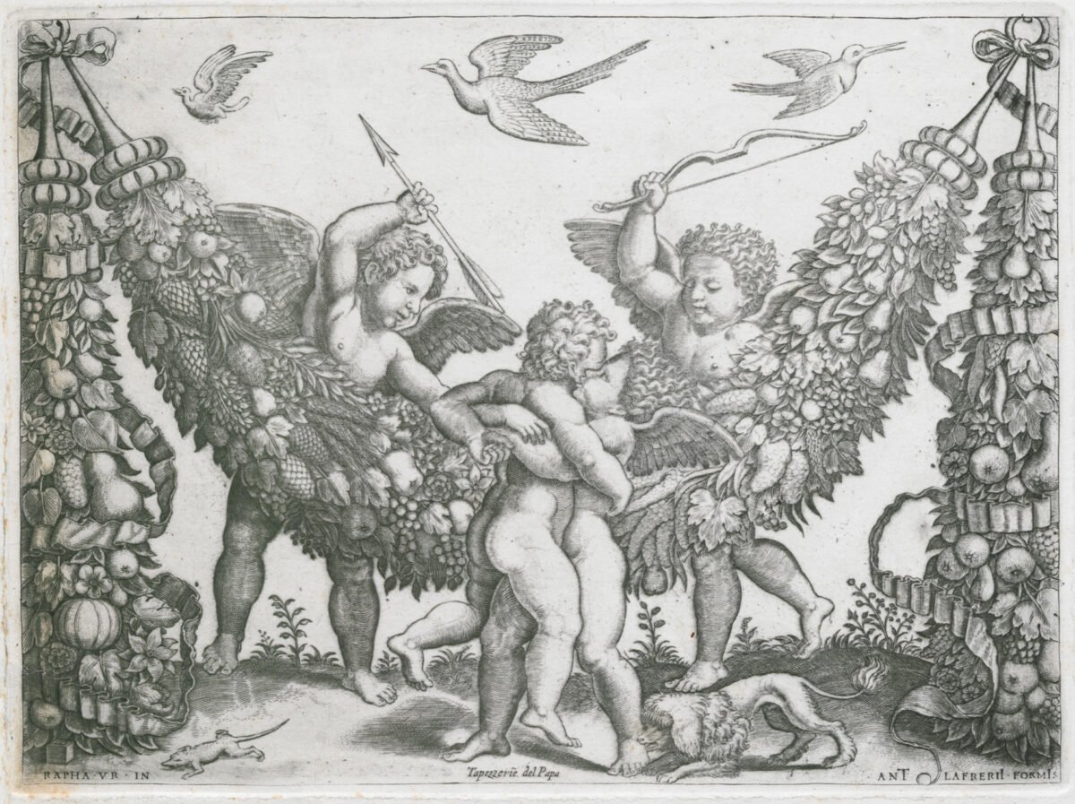 <span class="numbwork">1603</span > <span class="bullwork">•</span > Sacrificio a Príapo - Apolo y Marsias - Cuatro cupidos - Tres cupidos jugando con un avestruz - Image 5