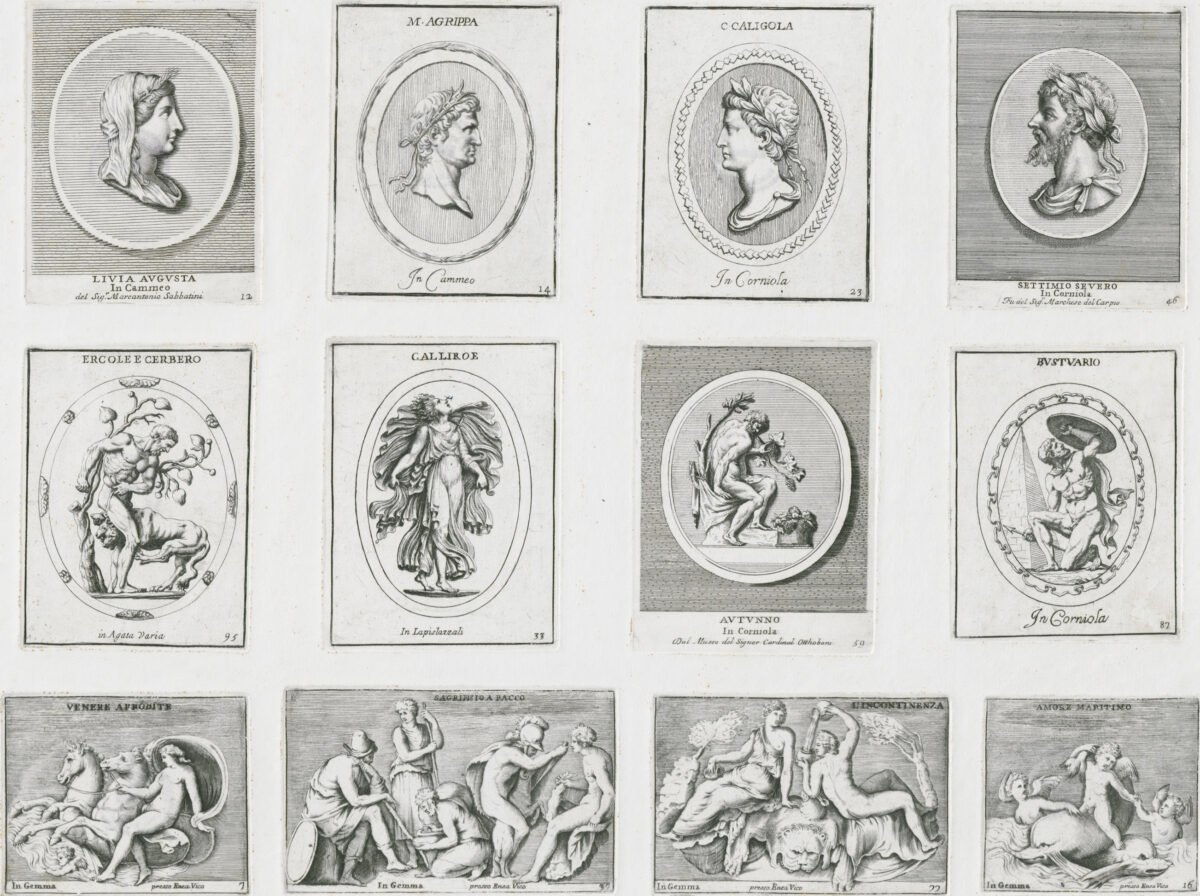 <span class="numbwork">1604</span > <span class="bullwork">•</span > Marco Agripa - Calígula - Septimio Severo - Hércules y el Cancerbero - Calírroe - Otoño - Bustuario - Afrodita - Sacrificio a Baco - Mujer y hombre - Tres cupidos y dos delfines