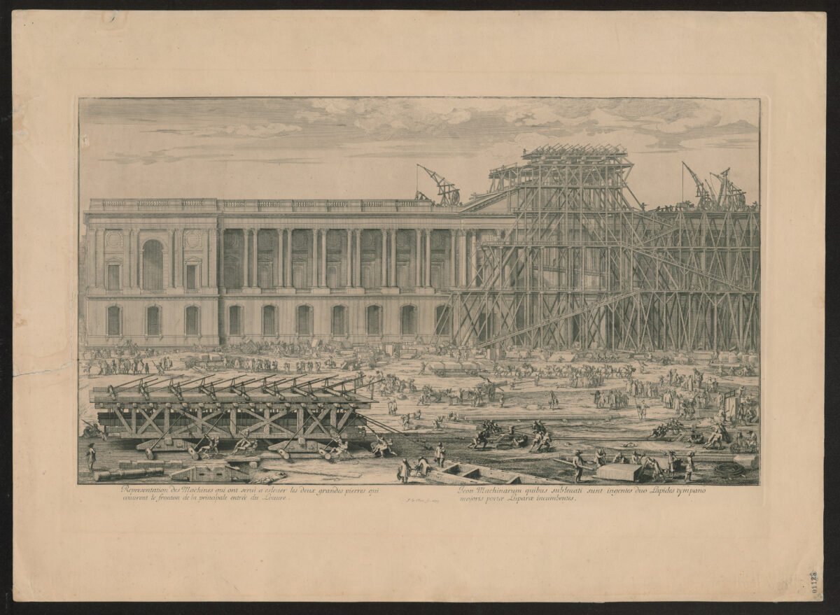 <span class="numbwork">1615</span > <span class="bullwork">•</span > Representación de las máquinas que se utilizaron para levantar las piedras que cubren el frontón del Louvre - Image 2