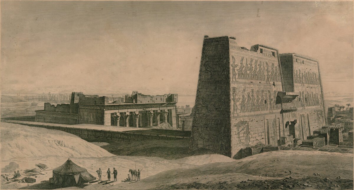 <span class="numbwork">1617</span > <span class="bullwork">•</span > Vista del templo de Horus en Edfu