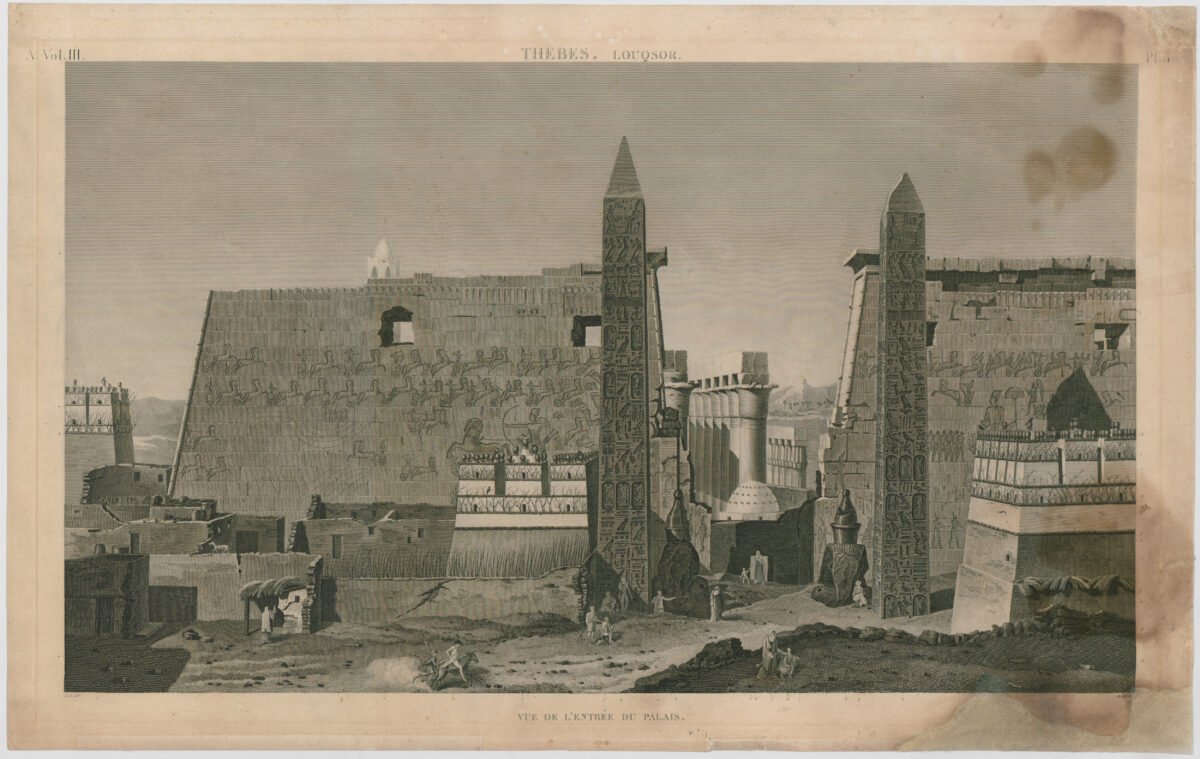 <span class="numbwork">1620</span > <span class="bullwork">•</span > Vista del pilono de Luxor con sus dos grandes obeliscos - Image 2