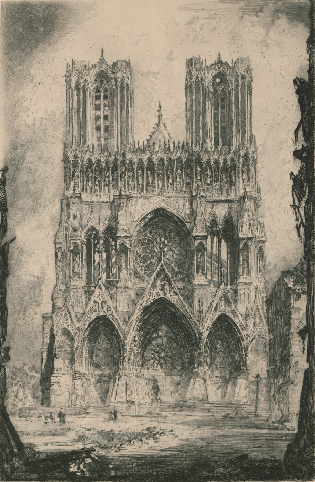 <span class="numbwork">1624</span > <span class="bullwork">•</span > Vista de la fachada de la Catedral de Reims