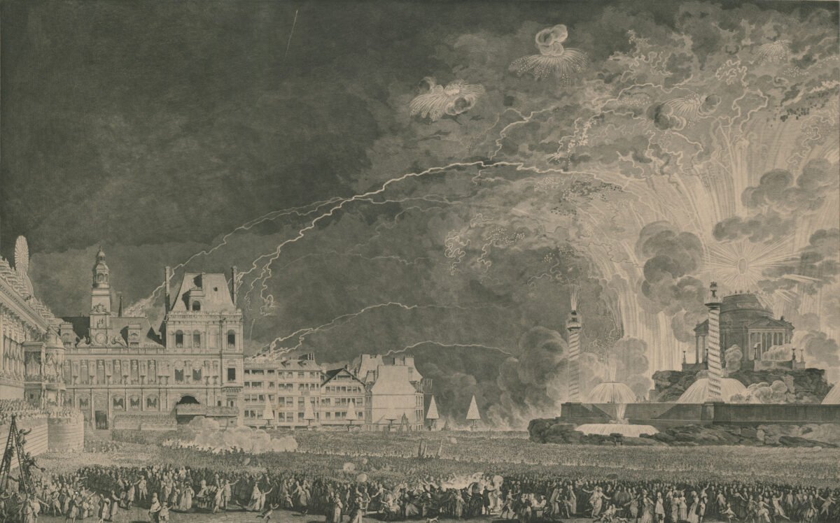 <span class="numbwork">1626</span > <span class="bullwork">•</span > Plaza con fuegos artificiales para celebrar el nacimiento del Delfín