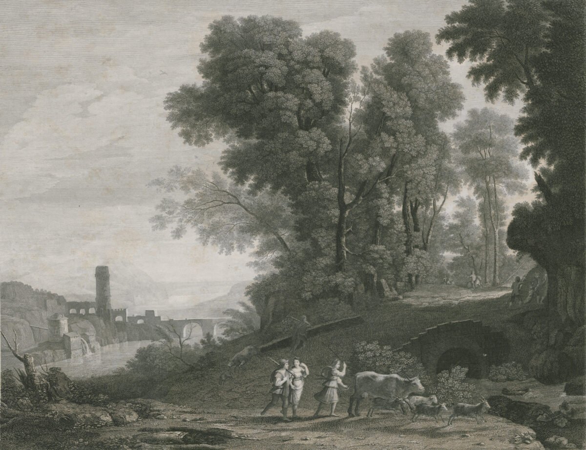 <span class="numbwork">1645</span > <span class="bullwork">•</span > Paisaje con el viaje de Jacob (pastores y rebaño)