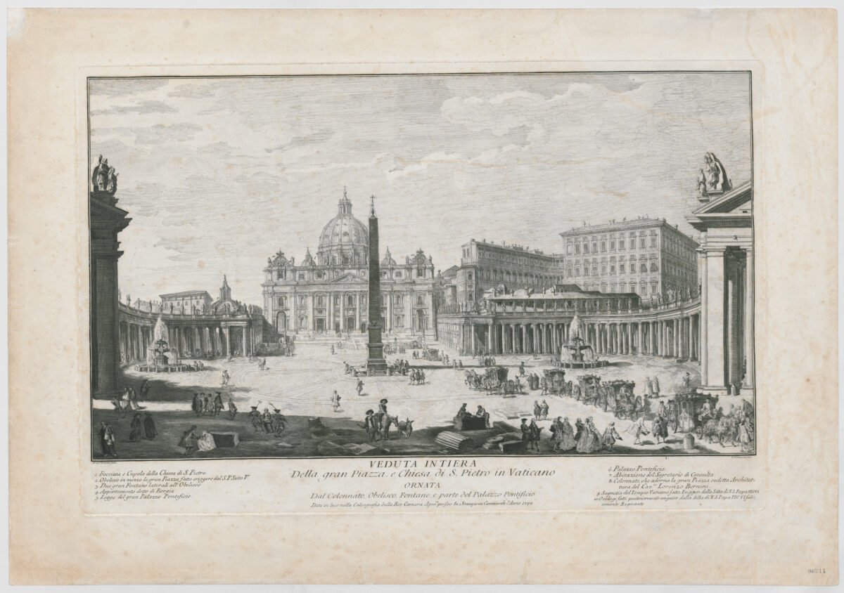 <span class="numbwork">1646</span > <span class="bullwork">•</span > Vista completa de la gran plaza e iglesia de San Pedro en el Vaticano - Image 2