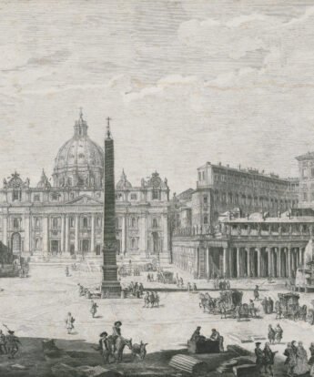 <span class="numbwork">1646</span > <span class="bullwork">•</span > Vista completa de la gran plaza e iglesia de San Pedro en el Vaticano