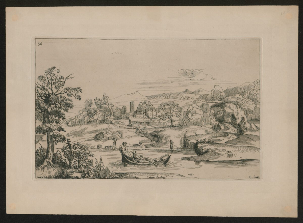 <span class="numbwork">1669</span > <span class="bullwork">•</span > Paisaje con un río y dos hombres en un bote - Image 2