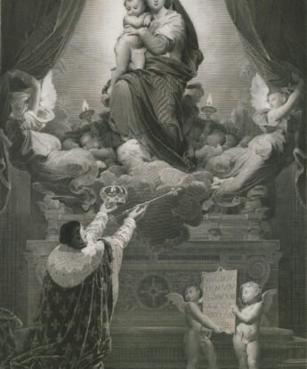 <span class="numbwork">1673</span > <span class="bullwork">•</span > Luis XIII dedicando el Reino de Francia a la Virgen y el Niño
