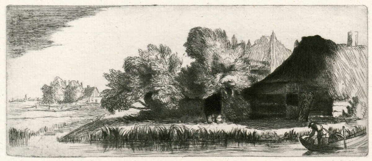 <span class="numbwork">0204</span > <span class="bullwork">•</span > Paisaje con dos granjas y un hombre en un bote