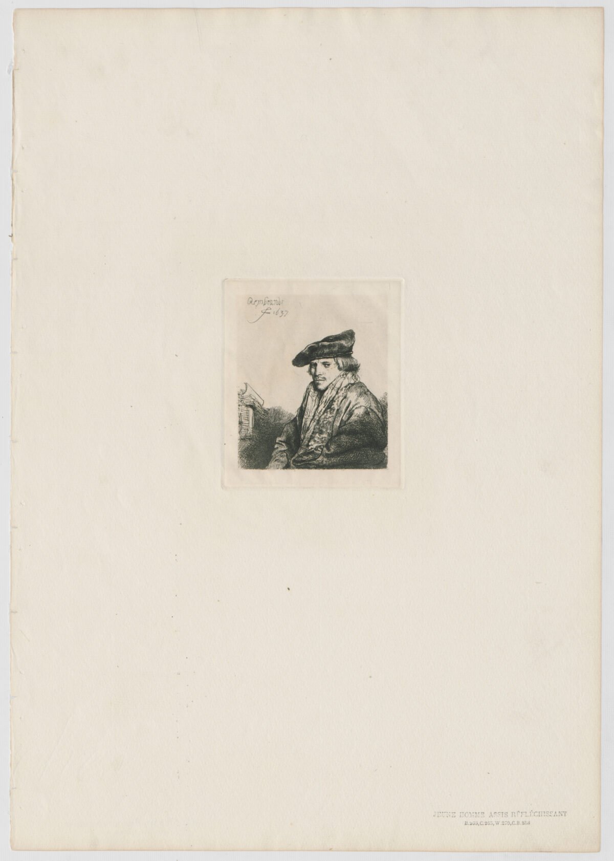 <span class="numbwork">0219</span > <span class="bullwork">•</span > Hombre joven con una gorra de terciopelo (Ferdinand Bol) - Image 2