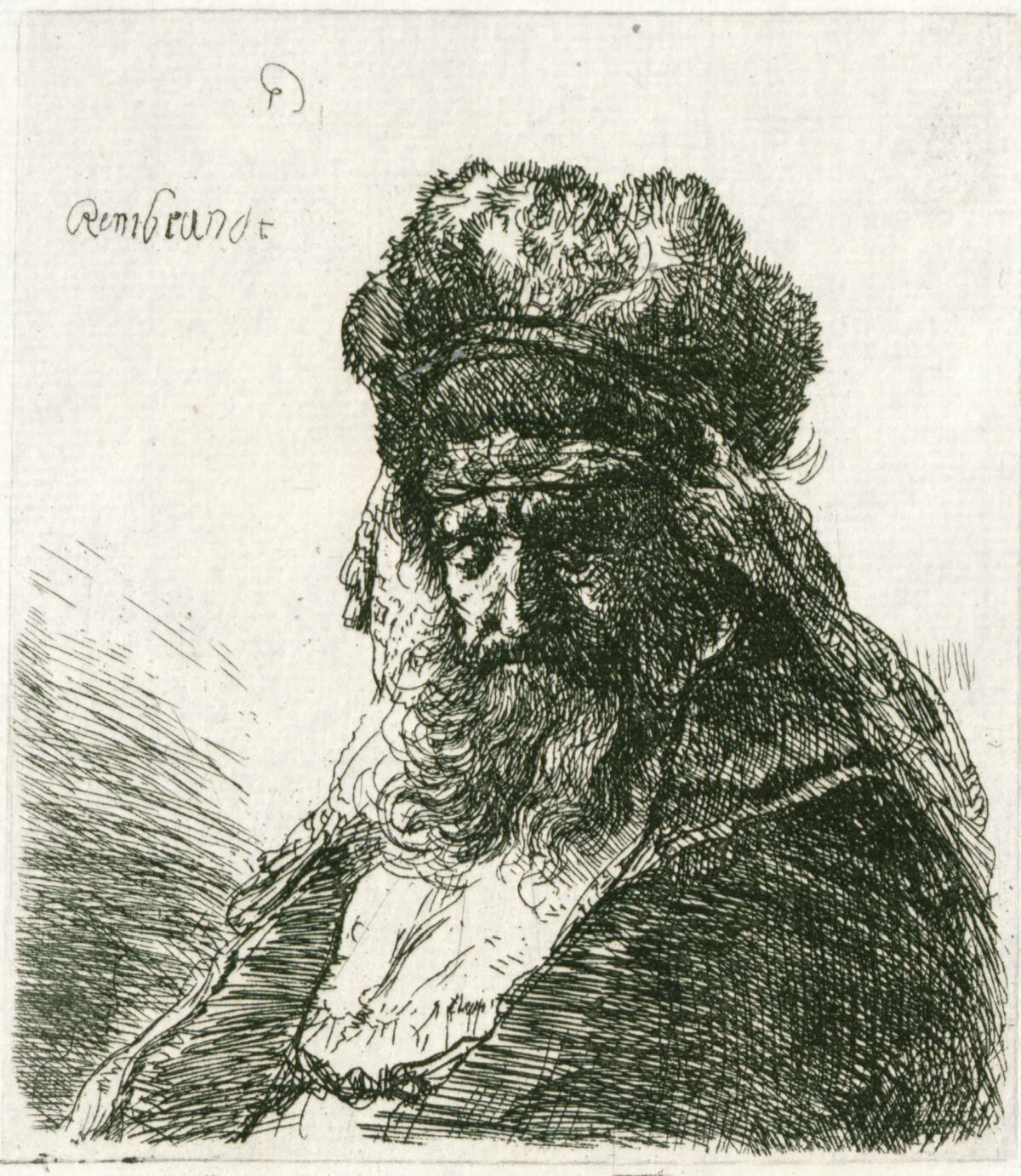<span class="numbwork">0231</span > <span class="bullwork">•</span > Anciano con barba larga y una gorra alta de piel (con los ojos cerrados)