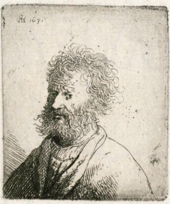 <span class="numbwork">0238</span > <span class="bullwork">•</span > Busto de un anciano con barba y cabellos rizados