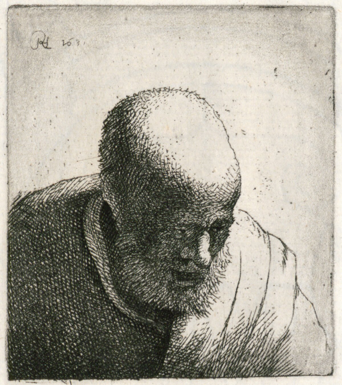 <span class="numbwork">0239</span > <span class="bullwork">•</span > Busto de hombre calvo con la boca abierta (mirando hacia abajo)