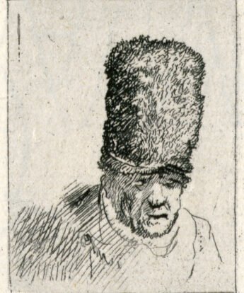 <span class="numbwork">0240</span > <span class="bullwork">•</span > Busto de un anciano con gorra alta de piel