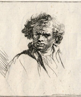 <span class="numbwork">0245</span > <span class="bullwork">•</span > Busto de hombre de pelo rizado con gesto contrariado