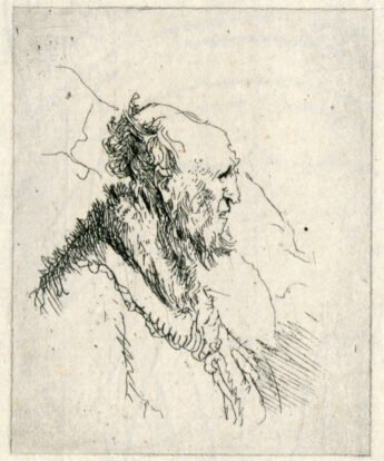 <span class="numbwork">0246</span > <span class="bullwork">•</span > Busto de un anciano calvo con barba corta
