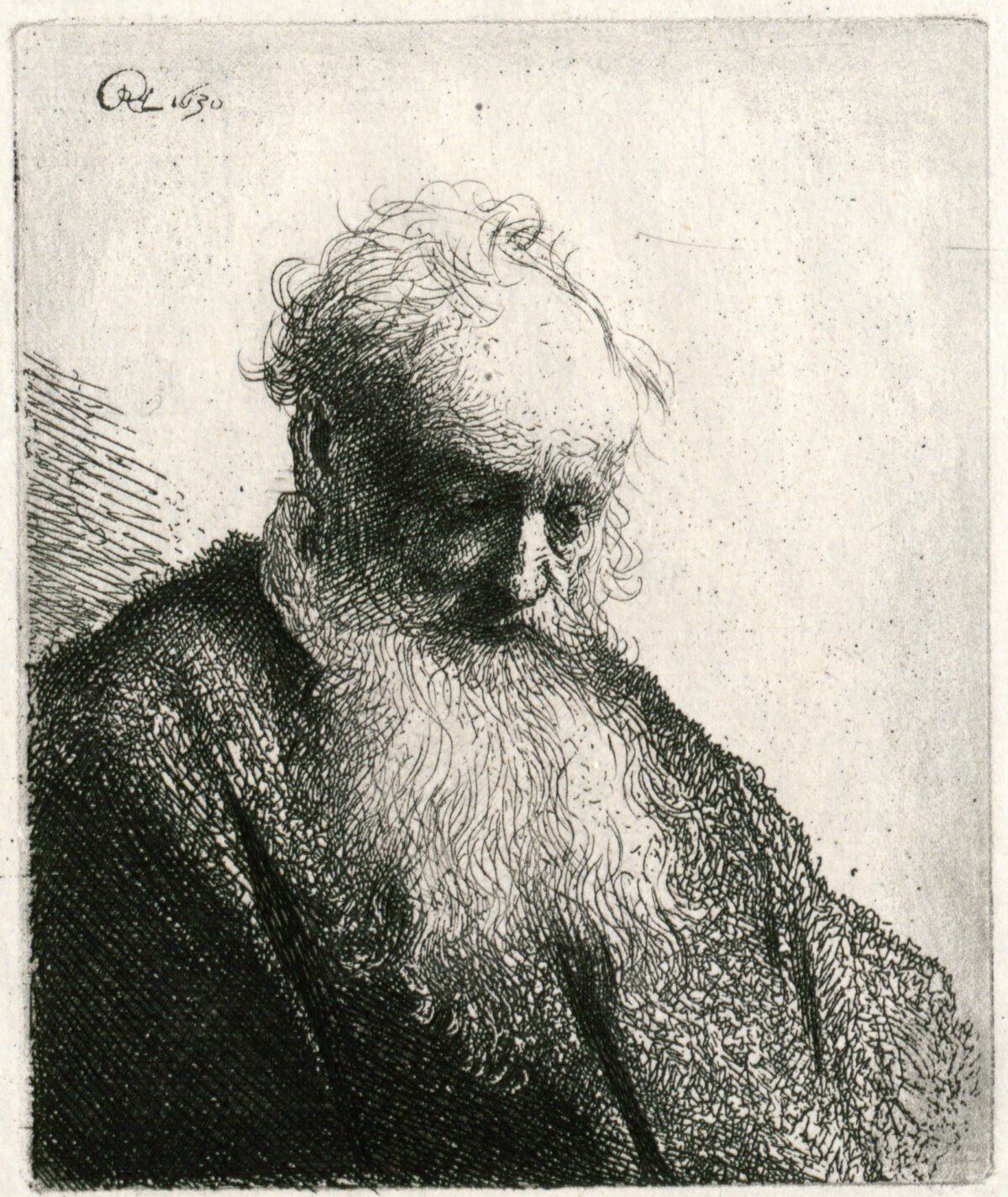 <span class="numbwork">0249</span > <span class="bullwork">•</span > Busto de un anciano con larga barba blanca y cabeza inclinada