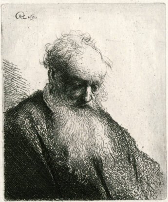 <span class="numbwork">0249</span > <span class="bullwork">•</span > Busto de un anciano con larga barba blanca y cabeza inclinada
