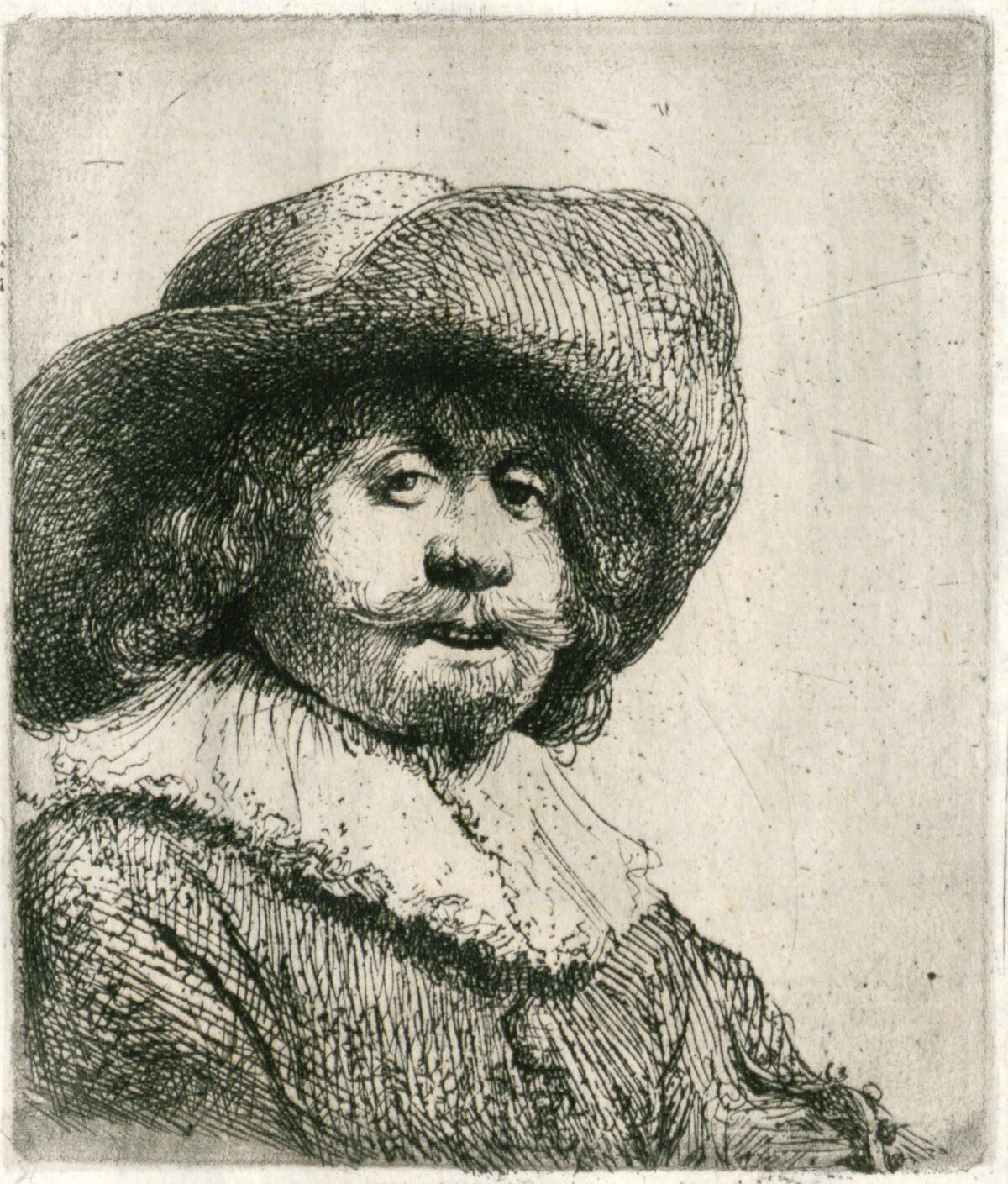 <span class="numbwork">0251</span > <span class="bullwork">•</span > Busto de hombre con sombrero de ala ancha y un collarín
