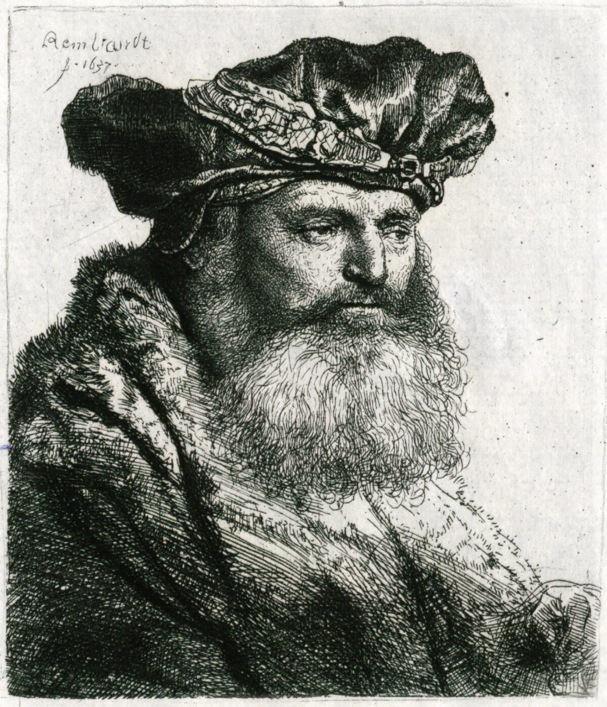 <span class="numbwork">0253</span > <span class="bullwork">•</span > Busto de hombre barbudo con gorra de terciopelo