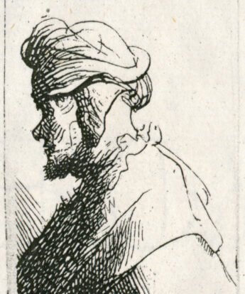 <span class="numbwork">0263</span > <span class="bullwork">•</span > Busto de hombre con una cinta en el sombrero (perfil a la izquierda)