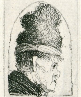 <span class="numbwork">0266</span > <span class="bullwork">•</span > Busto de hombre con una gorra grande (cabeza grotesca de perfil)
