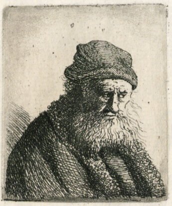 <span class="numbwork">0274</span > <span class="bullwork">•</span > Busto de un anciano barbado con una gorra enrollada