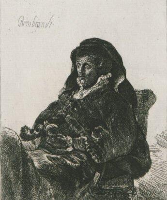 <span class="numbwork">0280</span > <span class="bullwork">•</span > La madre de Rembrandt sentada cerca de una mesa