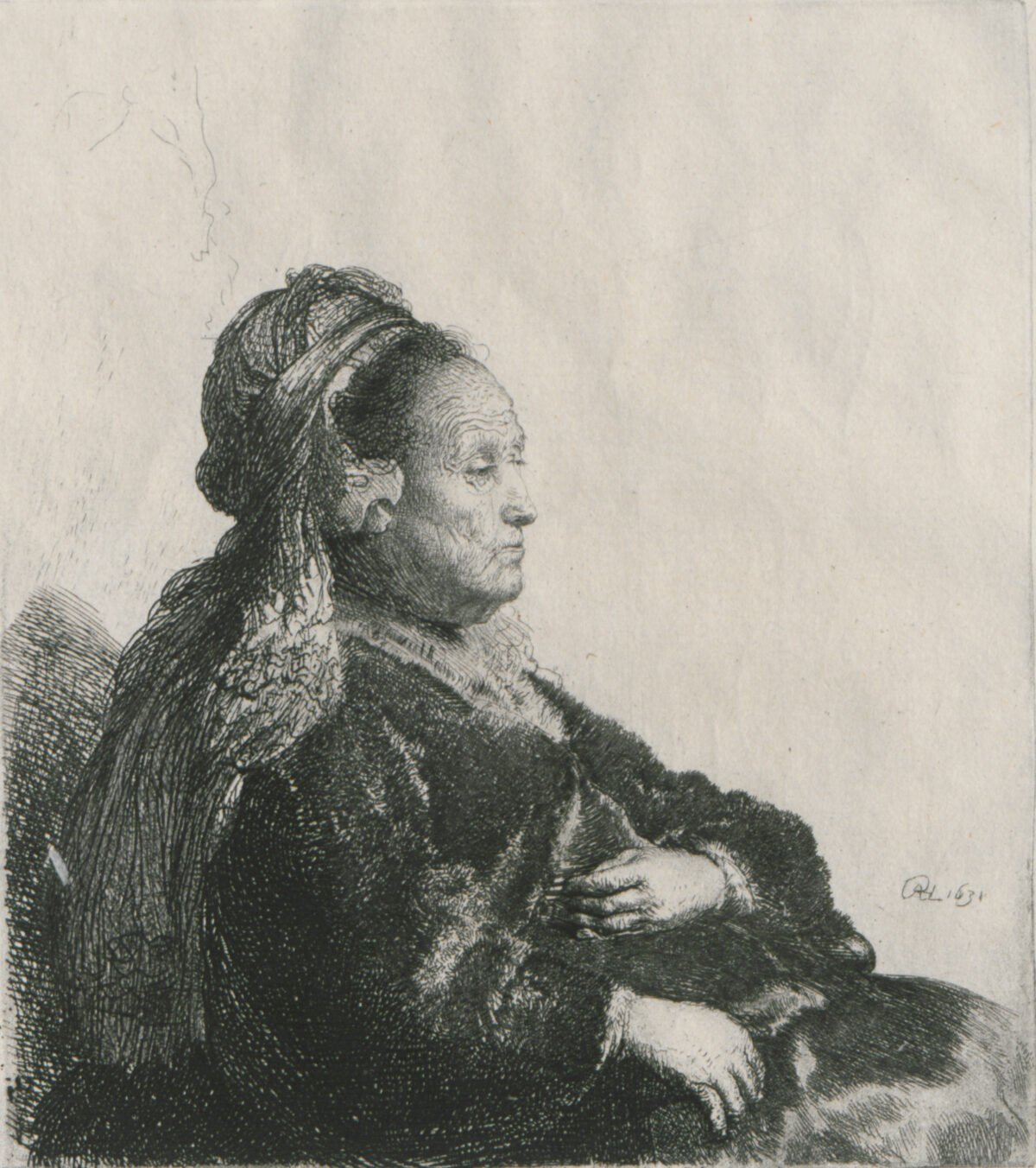 <span class="numbwork">0283</span > <span class="bullwork">•</span > La madre de Rembrandt con un tocado de tela