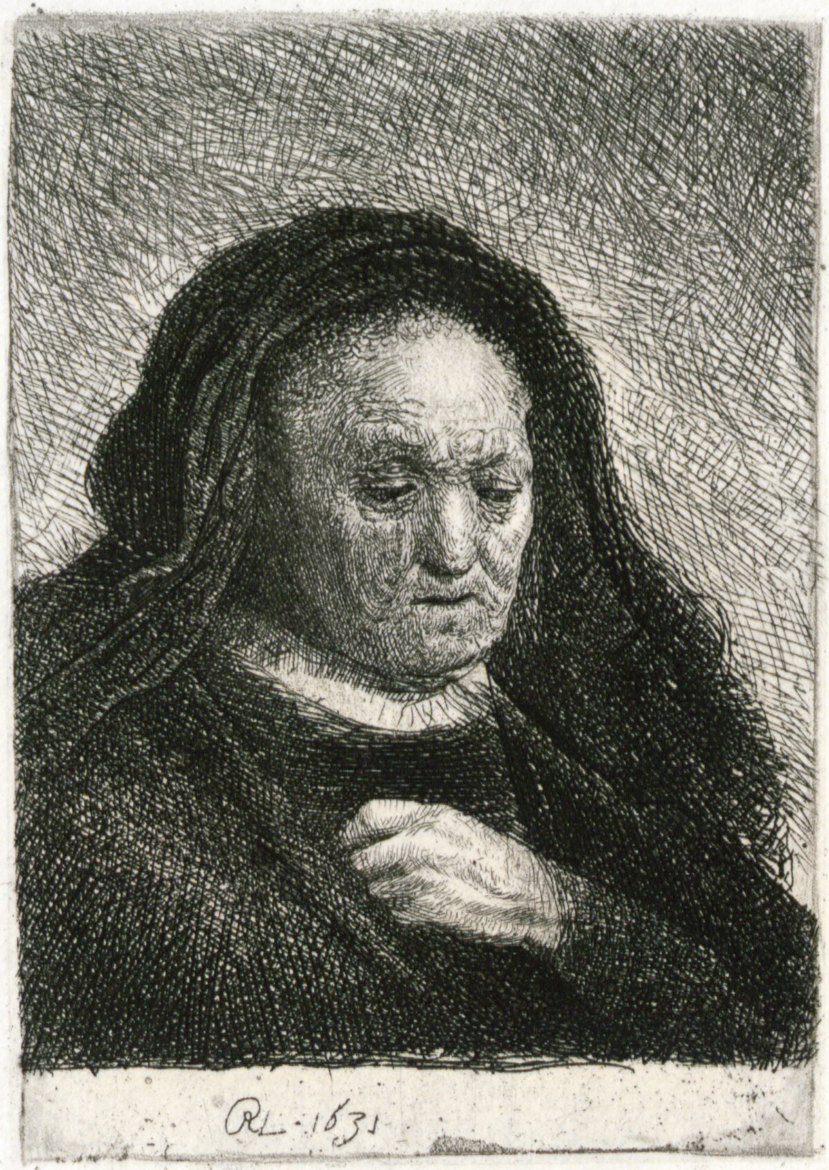 <span class="numbwork">0284</span > <span class="bullwork">•</span > La madre de Rembrandt con la mano en el pecho