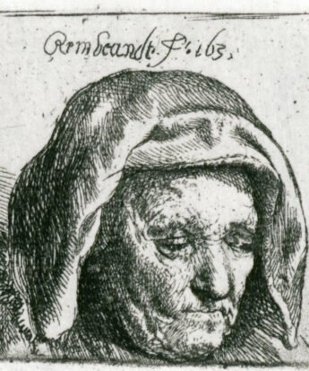 <span class="numbwork">0286</span > <span class="bullwork">•</span > Busto de la madre de Rembrandt con un tocado de tela