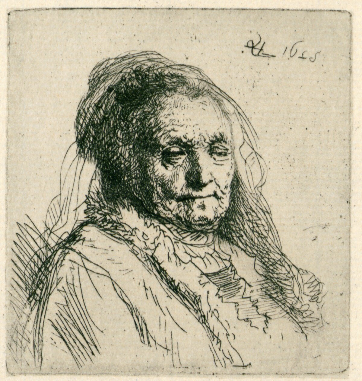 <span class="numbwork">0288</span > <span class="bullwork">•</span > Busto de la madre de Rembrandt (tres cuartos a la derecha)