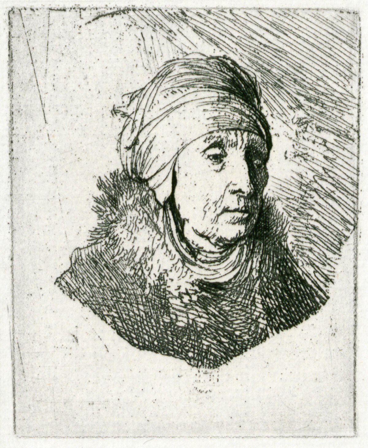 <span class="numbwork">0292</span > <span class="bullwork">•</span > Busto de mujer con tocado alto alrededor del mentón