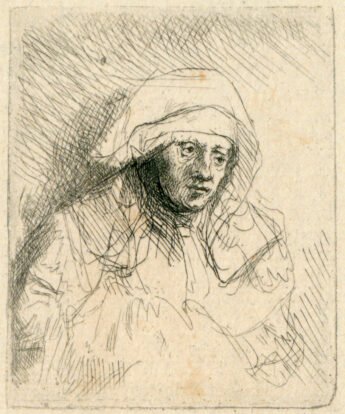 <span class="numbwork">0293</span > <span class="bullwork">•</span > Mujer enferma con un gran tocado blanco (esposa de Rembrandt)