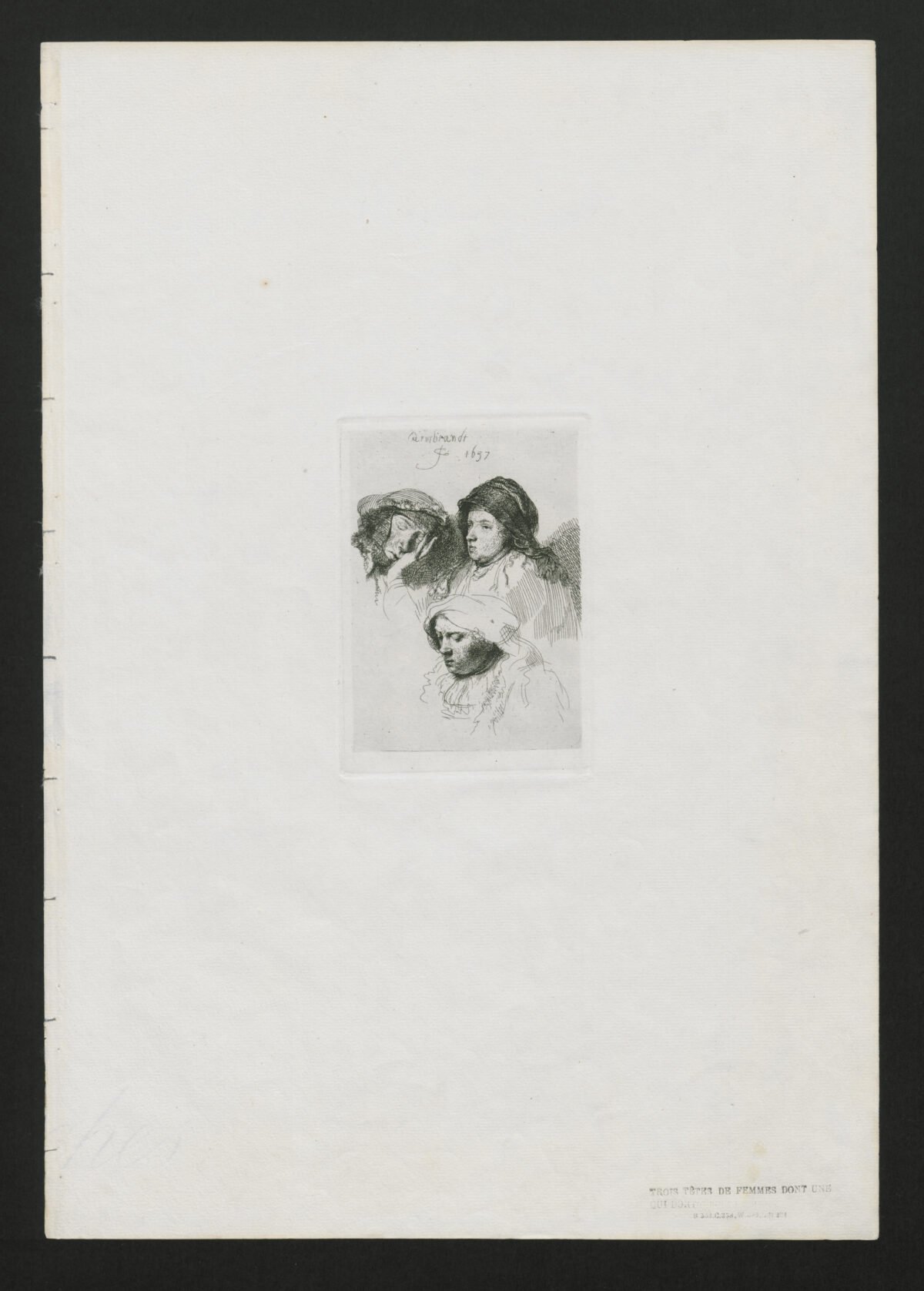 <span class="numbwork">0301</span > <span class="bullwork">•</span > Hoja de estudios (tres cabezas de mujeres una de las cuales duerme) - Image 2