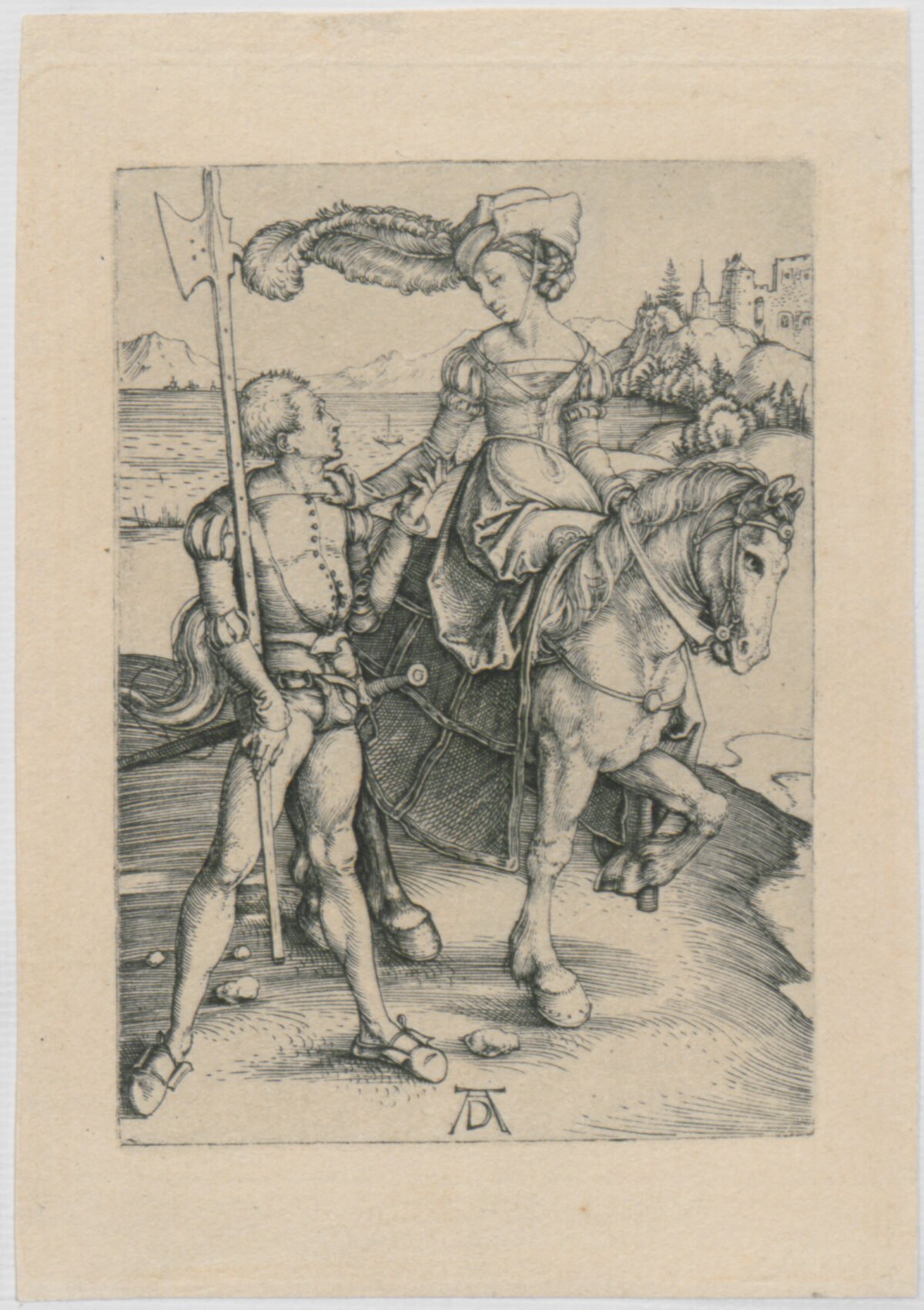<span class="numbwork">0434</span > <span class="bullwork">•</span > Dama a caballo y un lansquenete - Image 2