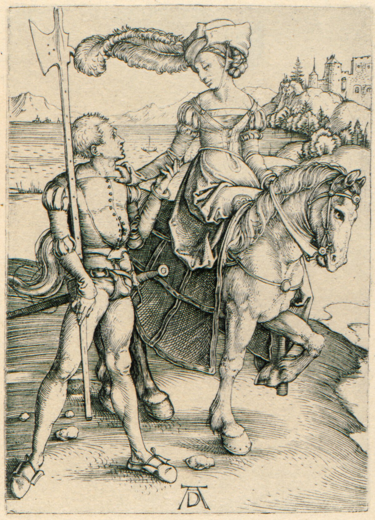 <span class="numbwork">0434</span > <span class="bullwork">•</span > Dama a caballo y un lansquenete