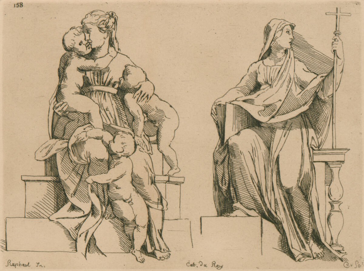 <span class="numbwork">0643</span > <span class="bullwork">•</span > Dos mujeres sentadas: una con tres niños y la otra sosteniendo una cruz
