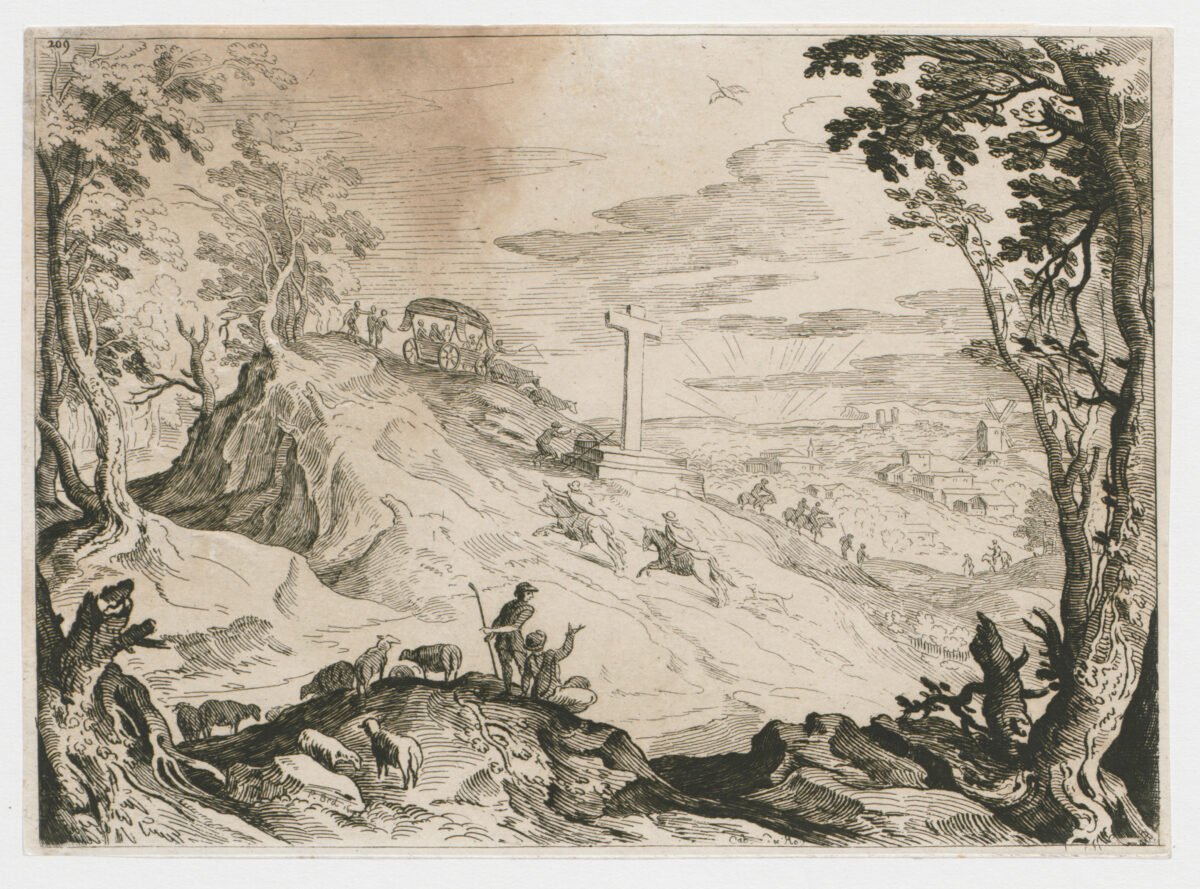 <span class="numbwork">0654</span > <span class="bullwork">•</span > Paisaje con pastores y una cruz - Image 2