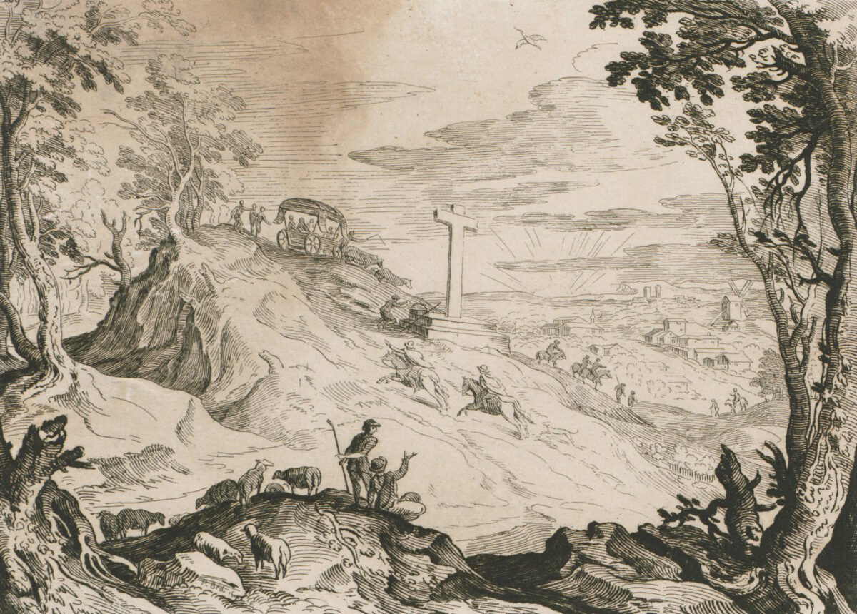 <span class="numbwork">0654</span > <span class="bullwork">•</span > Paisaje con pastores y una cruz