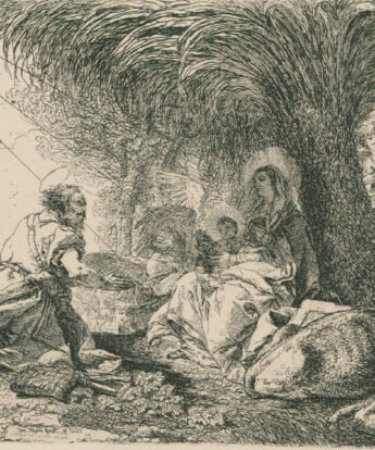 <span class="numbwork">0672</span > <span class="bullwork">•</span > José adorando al Niño mientras dos ángeles cantan