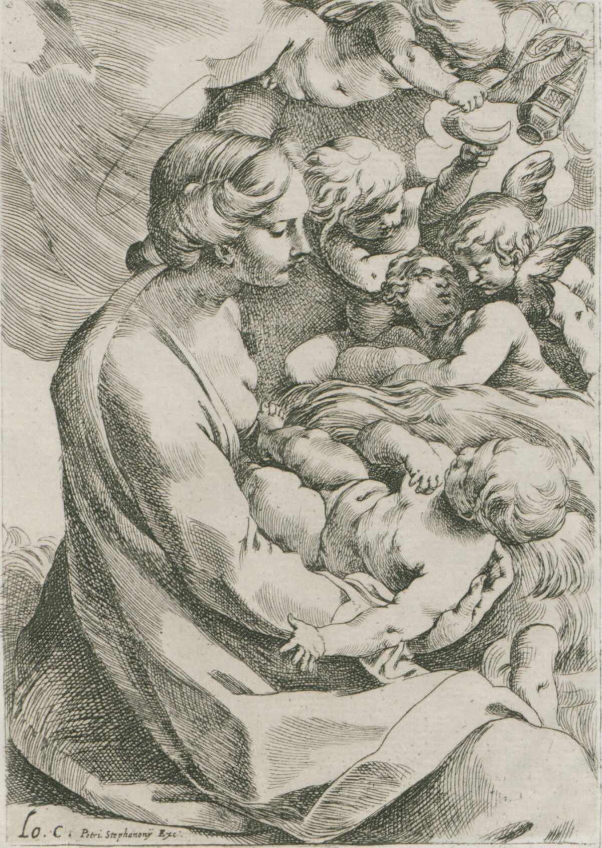 <span class="numbwork">0678</span > <span class="bullwork">•</span > La Virgen y el Niño con los ángeles