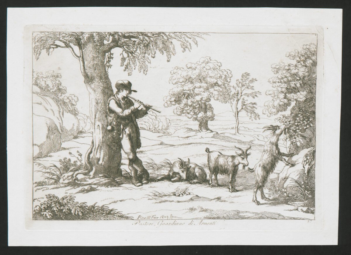 <span class="numbwork">0689</span > <span class="bullwork">•</span > El pastor descansando en un árbol mientras toca la flauta - Image 2