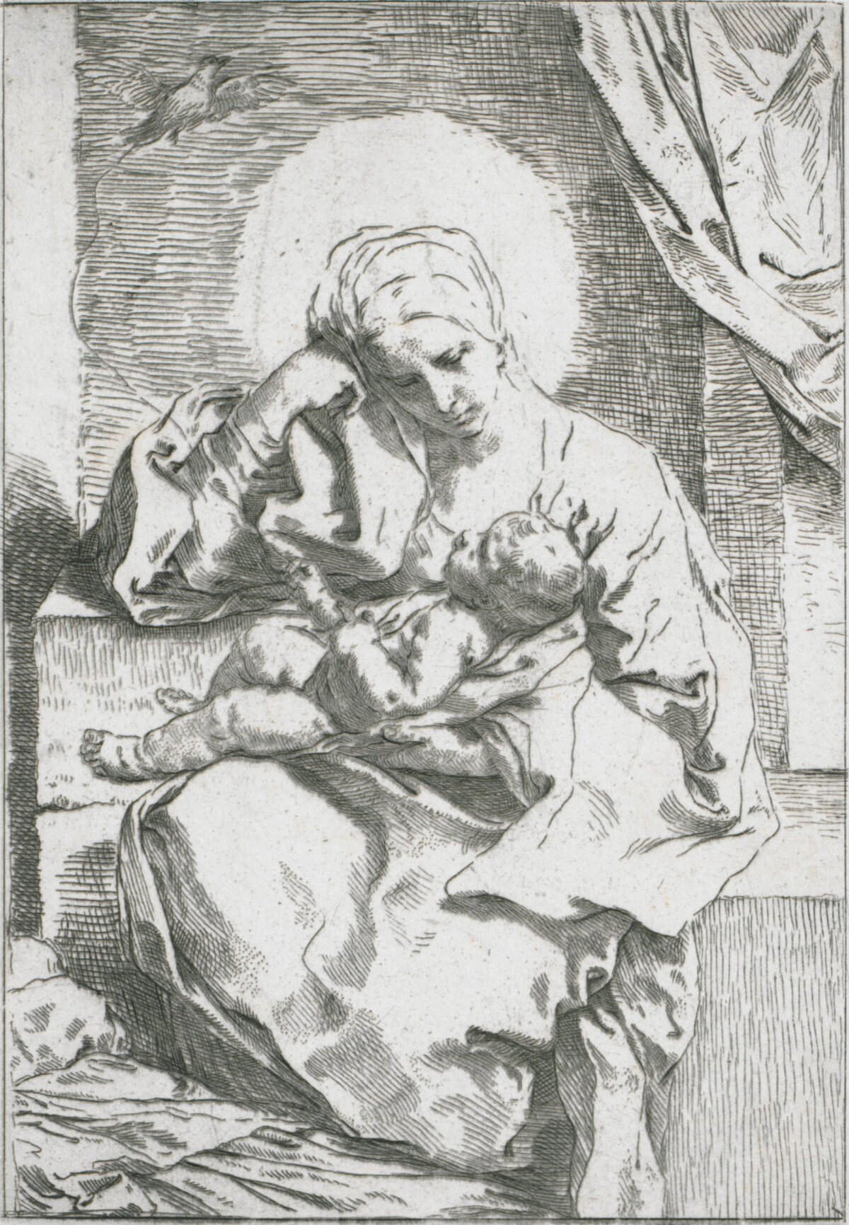 <span class="numbwork">0730</span > <span class="bullwork">•</span > La Virgen y el Niño con un pájaro