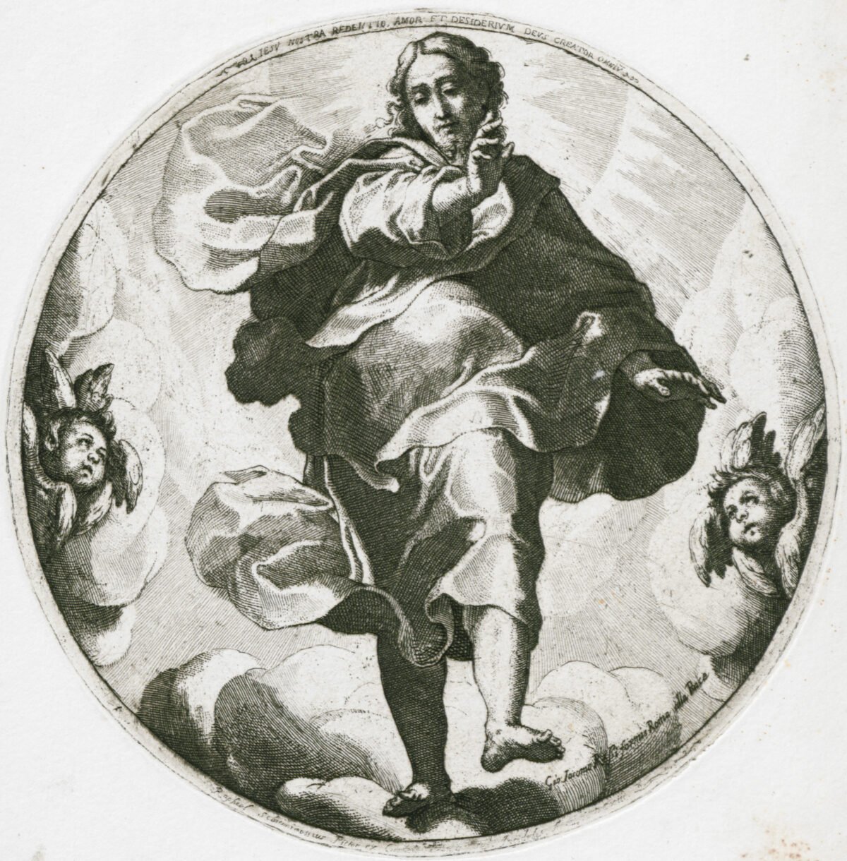 <span class="numbwork">0741</span > <span class="bullwork">•</span > Cristo sobre las nubes dando una bendición