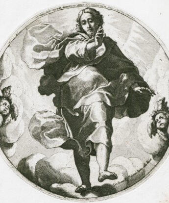 <span class="numbwork">0741</span > <span class="bullwork">•</span > Cristo sobre las nubes dando una bendición