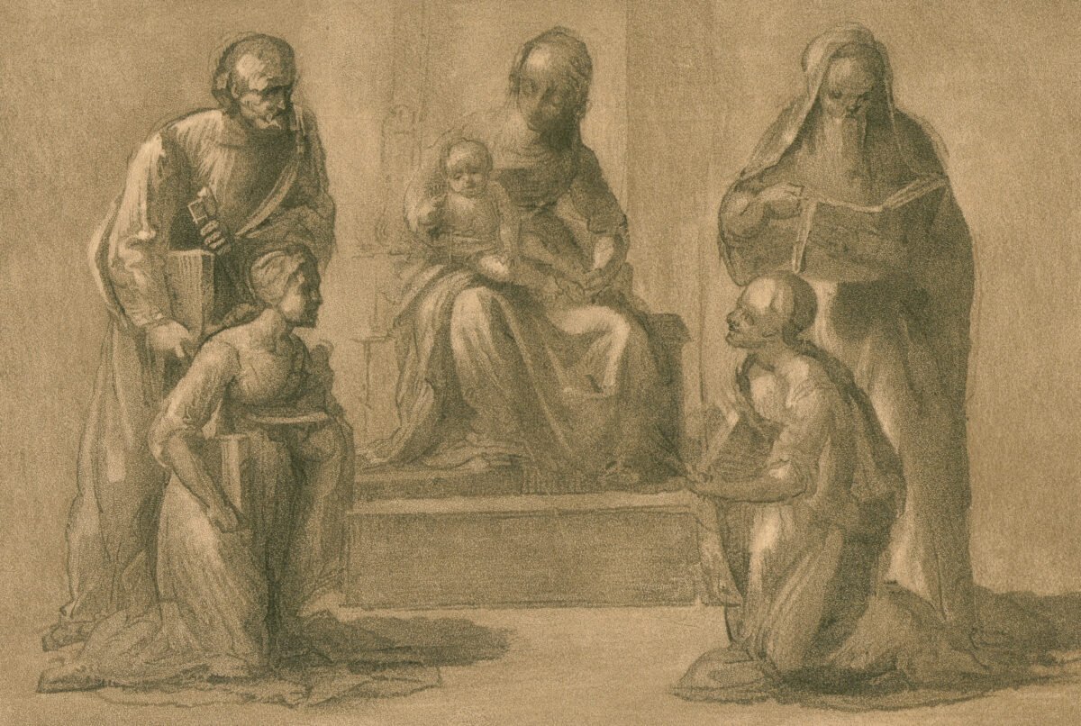 <span class="numbwork">0742</span > <span class="bullwork">•</span > Escena con la Virgen y el Niño