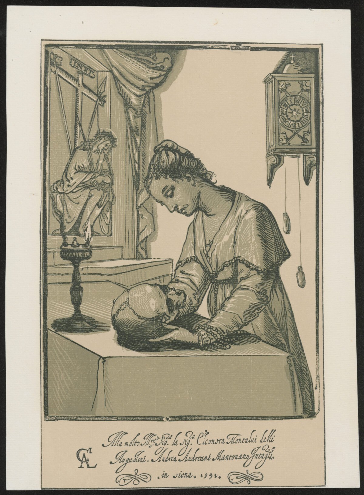 <span class="numbwork">0752</span > <span class="bullwork">•</span > Mujer meditando sobre una calavera - Image 2