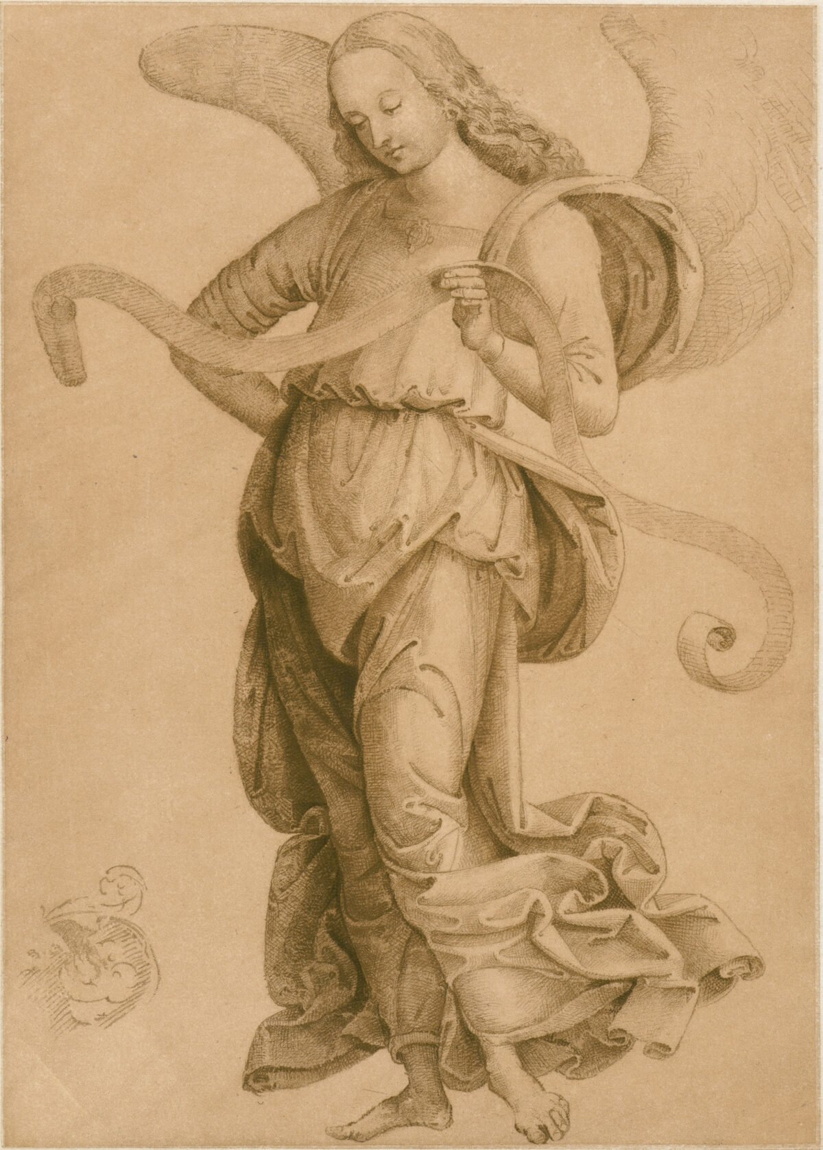 <span class="numbwork">0768</span > <span class="bullwork">•</span > Estudio de un ángel de pie