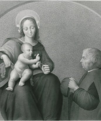 <span class="numbwork">0777</span > <span class="bullwork">•</span > La Virgen y el niño con un donador